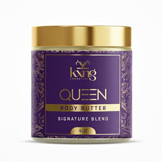 KXNG Cosmetics, Body Butter, Organic Skin Care for Men and Women, Body Moisturizer Lotions and Creams, Raw Shea Butter, Cocoa Butter, Mango, Coconut Oil, Hand, Foot, All Skin Types (Queen)