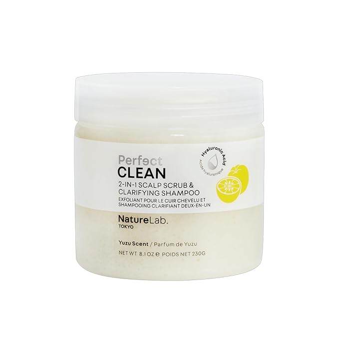 NatureLab.TOKYO Perfect Clean Clarifying Scalp Scrub LIMITED EDITION: 2-in-1 Shampoo and Scalp Scrub Hair Treatment to Clarify and Remove Product Buildup| Yuzu Scent | 8.1 OZ / 230G