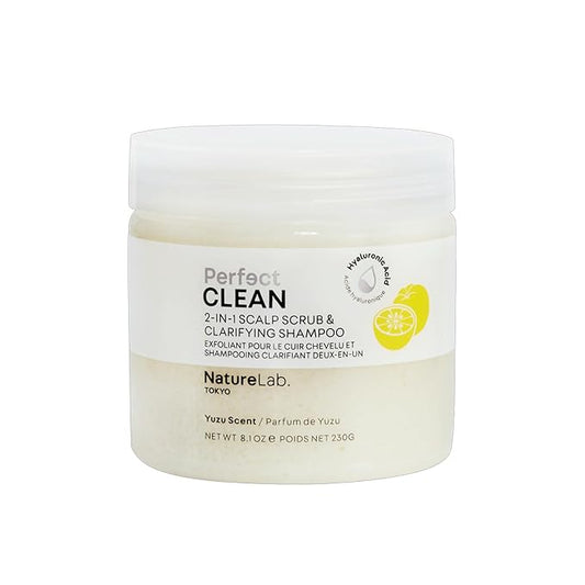 NatureLab.TOKYO Perfect Clean Clarifying Scalp Scrub LIMITED EDITION: 2-in-1 Shampoo and Scalp Scrub Hair Treatment to Clarify and Remove Product Buildup| Yuzu Scent | 8.1 OZ / 230G