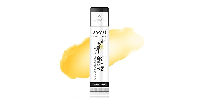 Organic Lip Balm With Coconut Oil | Handmade In the USA | Vanilla Dream 4-Pack | Natural Lip Balm | Coconut Oil Lip Balm for Dry & Cracked Lips | Beeswax Lip Balm | 4 Lip Balm Pack