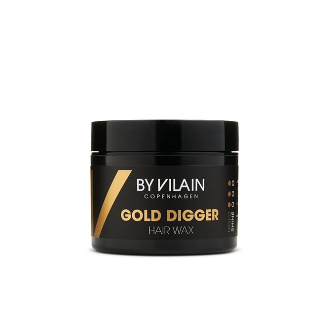 By Vilain Gold Digger Super Strong Hold Matte Finish Clean Cut Look Long Lasting Hair Pomade - Easy to Style for Fullness & Texture Smoothing & Slick Hair Molding Wax Paste Gel for Men - 65ml