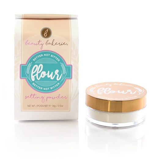 Beauty Bakerie Flour Setting Powder for Foundation, Loose Face Powder Makeup, Perfect for Oily Skin, Long-Lasting Matte Finish, Ideal for Baking and Blurring, 0.5oz, Oat (Translucent)