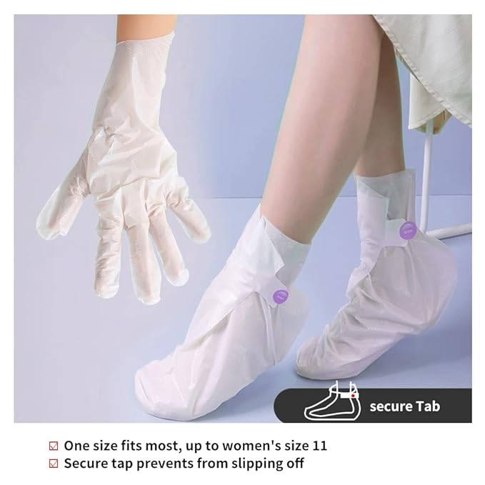 6Pairs Hand Foot Peel Mask Set, Foot Peeling Mask for Dry Cracked Foot Care Hydrating, Foot Peel Exfoliating Feet Peeling Masks 4pcs + hand peel masks, for Women Remove Dead Skin Hand Foot Masks