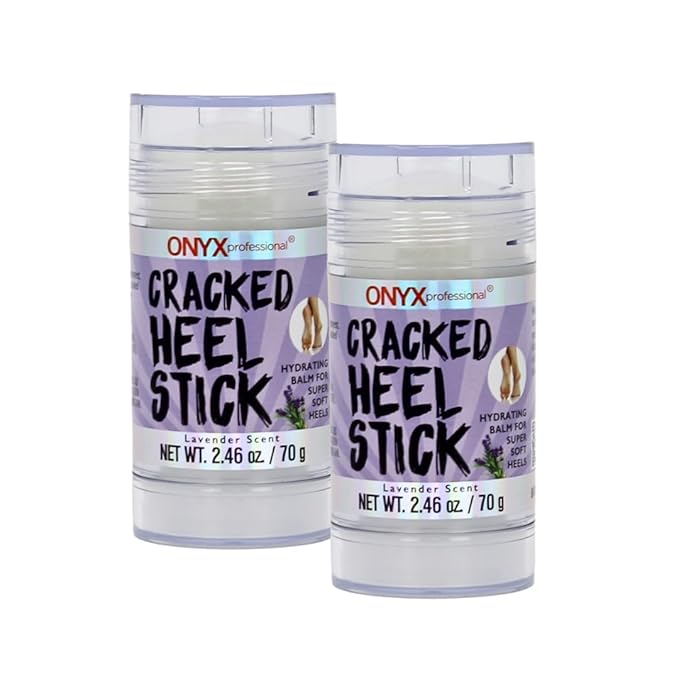 Onyx Professional Cracked Heel Repair Balm Stick for Dry Cracked Feet Treatment, Lavender Scent, 2 pack - Moisturizing Foot Balm, Rolls On, No Mess Like Foot Cream or Foot Lotion, Heel Treatment