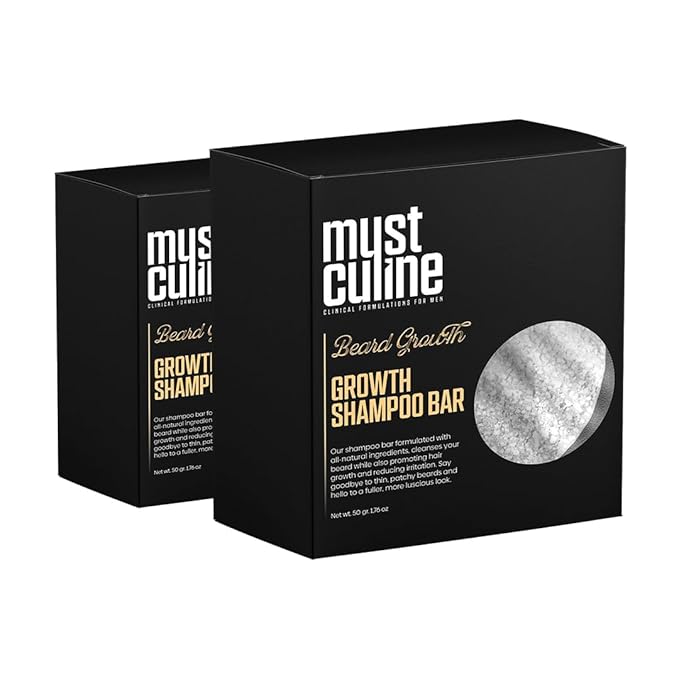 Beard Shampoo Bar, 2 Package, Solid, Unscented, For Men, Supports Growth and Hair Loss Effect, Deeply Nourishes Mustache Roots, Suitable for All Skin Types