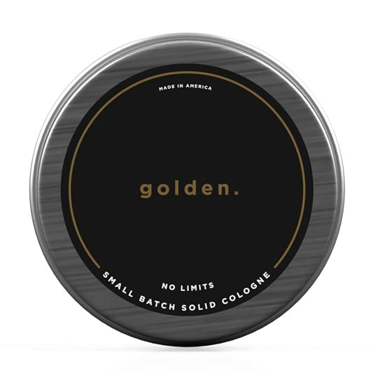 Golden Grooming Co. Solid Cologne - Travel-Sized Concentrated Balm - Solid Perfume with Subtler Scent and Long-Lasting Fragrance - For Men of Color - 1 oz Tin
