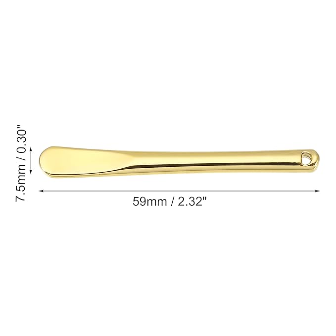 VOCOSTE 4 Pcs Makeup Spatula Mini Spoon, Eye Cream Massage Sticks Beauty Scoop, for Facial Cosmetic Face Cream, Zinc Alloy 2.32"x0.30", Gold Tone