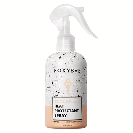 FoxyBae Heat Protectant Spray - Thermal Hair Styling Mist for Curling Iron & Blow Dryer - Prevents Frizz, Damage & Breakage, 8oz