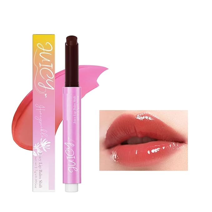 MAEPEOR Tinted Lip Balm 6 Colors Moisturizing Lip Balm Hydrating Changing Lip Gloss for Lip Care and Dry Lip (03 Honeysuckle)