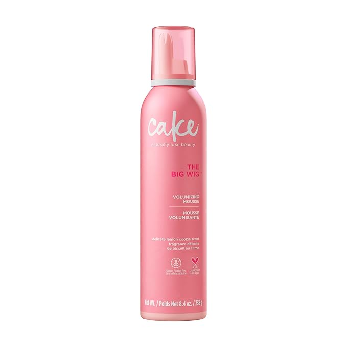 Cake Beauty Volumizing Mousse, The Big Wig - High Volume, Flexible Hold Hair Mousse with 450 F Heat Protection - For All Hair Types - 8.4 oz