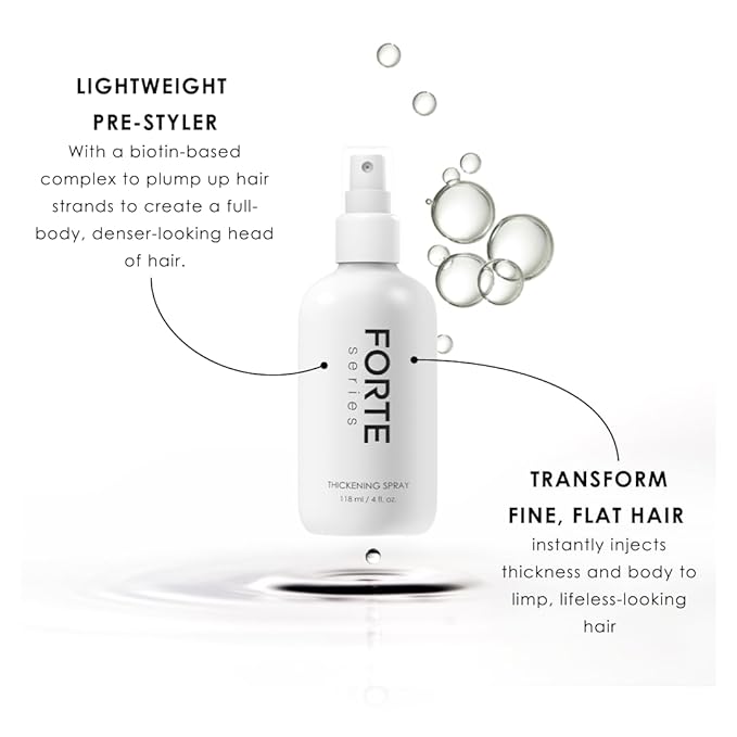Hair Thickening Spray by Forte Series | Men's Hair Volume Spray | Hair Volumizer with Biotin Peptide Complex | Pre-Styler Hair Thickener, Volumizer, and Spray Texture Pump, (4 oz)