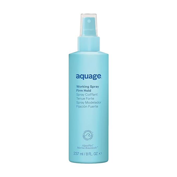 AQUAGE Working Spray, Firm and Long Lasting Hold Non-Aerosol Hairspray, Workable Dry-Down Period, Thermal Styling Product Creates Texture, 8 oz