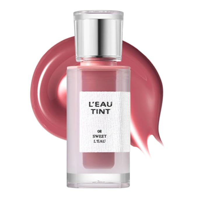 BBIA L’EAU Tint – Glossy & Glow Lip Stain, Watery Lip Tint, Non-Sticky, High Shine Finish, Long-lasting, Moisturizing, Lightweight, Natural, Daily Use, Vegan, Korean Lip Makeup (08 SWEET L'EAU)