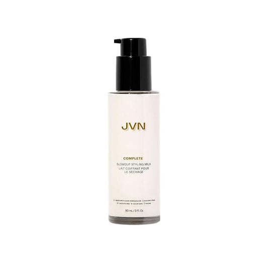 JVN Complete Blowout Styling Milk Heat Protector Cream, Style Memory, Anti-Humidity, Smooths & Protects, 3 Fluid Ounces