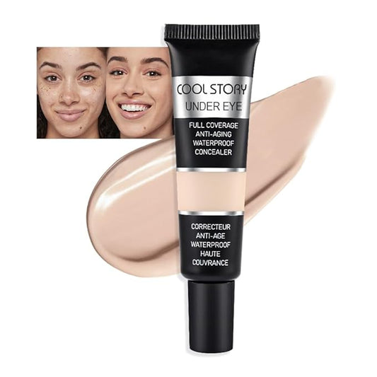 Kaely Under Eye Concealer for Older Women, Color Correcting Full Coverage Concealer for Dark Circles, Puffiness, Redness, Corrector de ojeras, Waterproof Anti Aging, Natural Matte Finish, light W