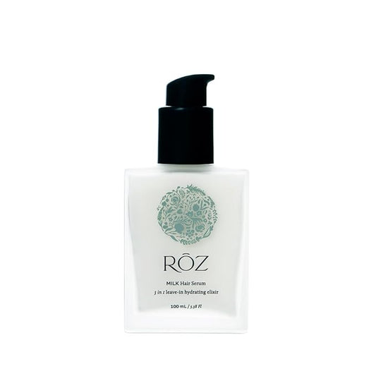 RŌZ Milk Hair Serum - Versatile 3-in-1 Leave-In for All Hair Types, Hydrates & Smooths, Frizz-Free Styling, Rich in Natural BotaniComplex™, Silicone-Free & Vegan. 3.4 fl. oz. / 100 ml