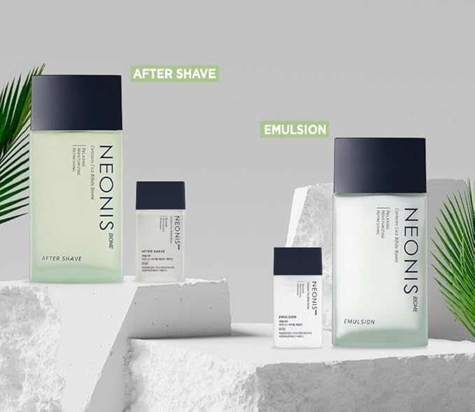 WELCOS Kwailnara NEONIS Aftershave 5.07 Fl oz & Emulsion 5.07 Fl oz with Convenient 1 Fl oz Travel Sizes Each | Gift Set | Korean Men's Skincare