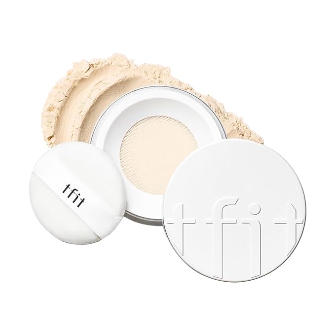 TFIT Translucent Set Finishing Powder - Sebum Control Face Loose Powder, Matte & Silky Finish, Lightweight, Long-lasting, Korean Makeup Setting Powder, 0.24 Oz. (02 Skin Beige, 0.24 Oz.)