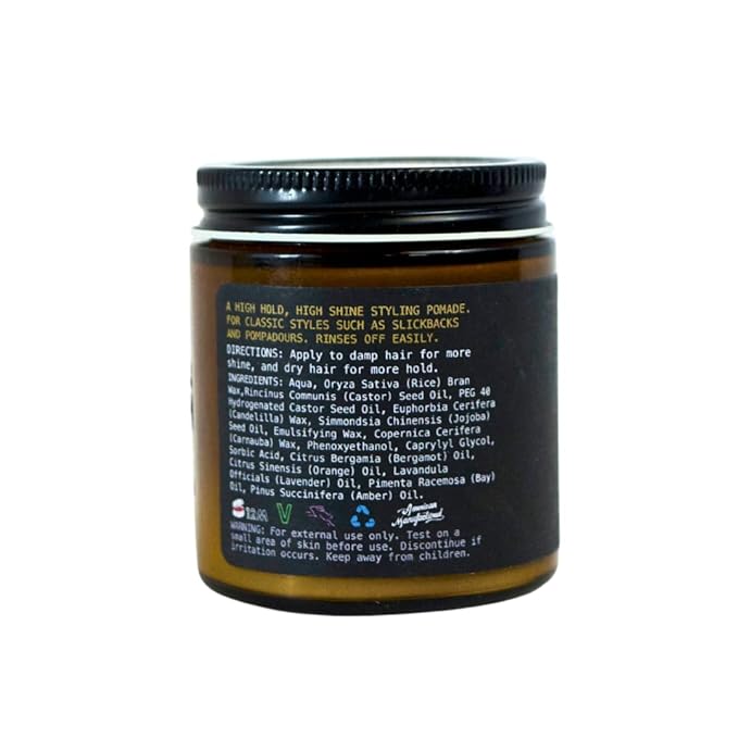 O'Douds Standard Pomade for Men - Natural Styling Hair Pomade - Firm Hold & High Shine Finish for Classic Looks - Bay & Blood Orange Scent (4oz)