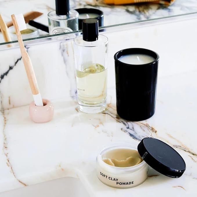 Rudy's Soft Clay Pomade - Lightweight and Pliable All Day Hold - Paraben Free - for Waves and Texture (2.2 oz)