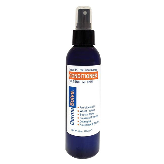 Dermasolve Psoriasis Leave-In-Treatment and Styling Spray Conditioner for Seborrheic Dermatitis, Sensitive Skin, Detangle, De-Flake, Soothing Anti Dandruff, Dry Scalp Repair for Damaged Hair