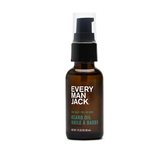 Every Man Jack Mens Beard Oil - Sea Salt Fragrance - Deeply Moisturizes and Softens Your Beard and Adds a Natural Shine - Naturally Derived with Shea Butter and Argan Oil - 1 fl oz