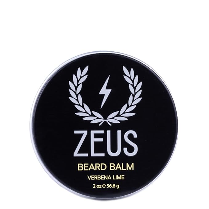 ZEUS Beard Balm Leave-In Conditioner, Beard Styling Grooming Balm with Natural Beeswax & Shea Butter (MADE IN USA) Verbena Lime