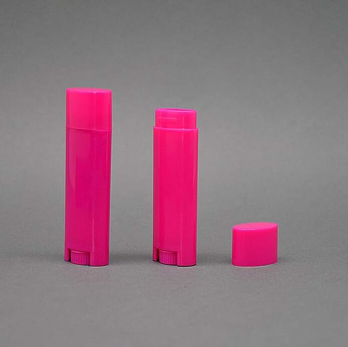 5ml 100Pcs Empty Oval Deodorant Lip balm Tubes Containers Twist-up Refillable Containers for Lipstick,Chapstick,Homemade Lip balm,DIY Deodorants(Hot Pink)
