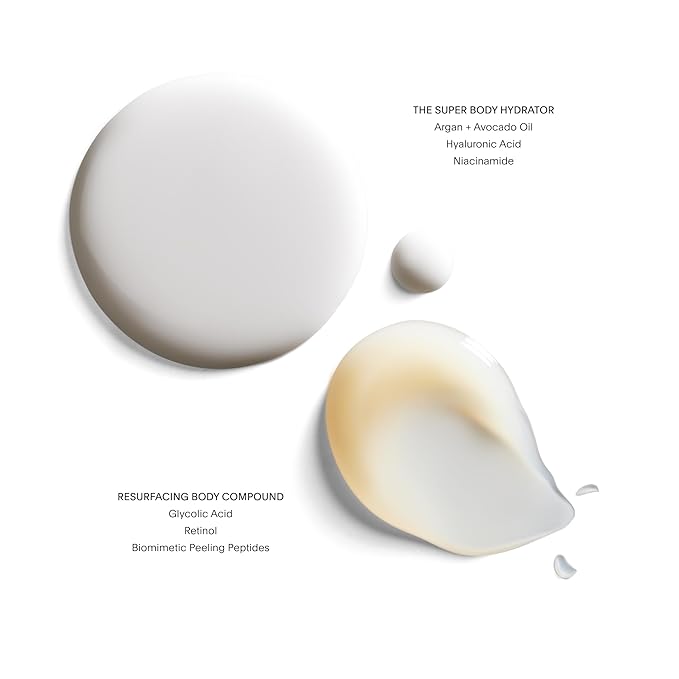 U Beauty Resurfacing Body Compound - Anti-Aging Aha Body Serum and The Super Body Hydrator - Hyaluronic Acid Cream Body Travel Set