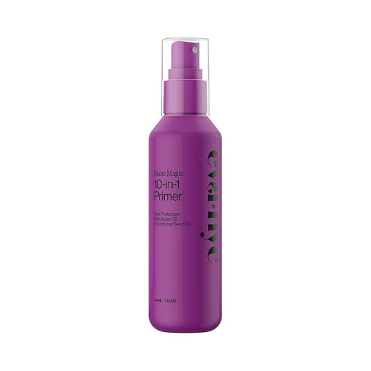 Eva NYC 10-in-1 Hair Primer - New Fine Mist + No-Leak Spray - Sunflower Seed + Argan Oil Heat Protection Spray - Anti-Frizz + Add Shine - Medium + Thick Hair - Packaging May Vary-Vanilla Scent-5 fl oz