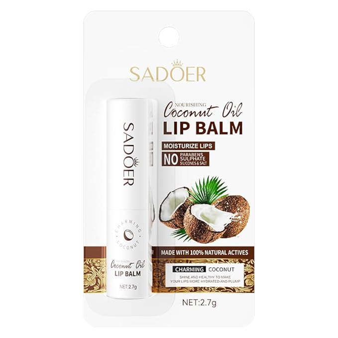SADOER Coconut Oil Natural Moisturizing Lip Balm Moisturizing Lips Smooth And Elastic Lip Ointments