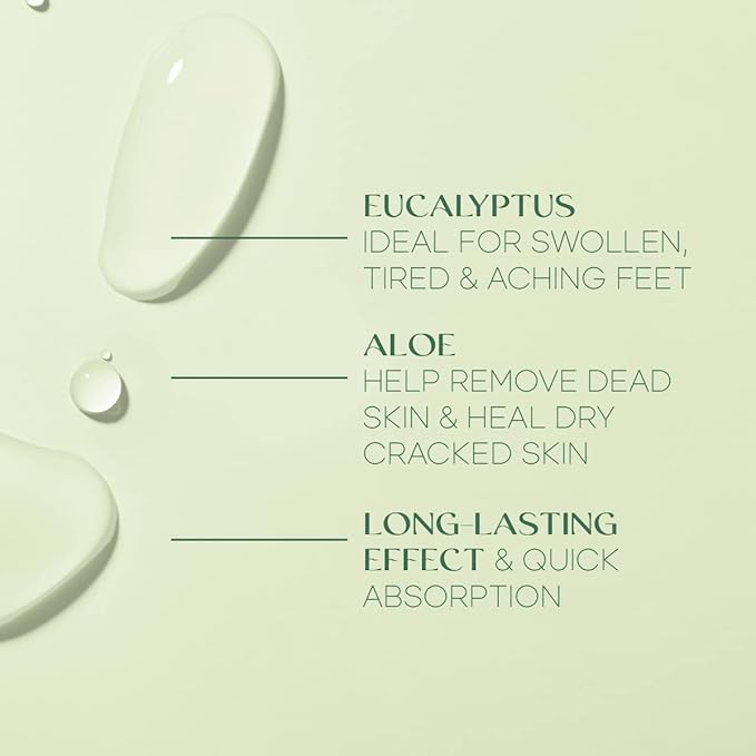 Eucalyptus & Aloe Foot Masks - Moisturizes Tired, Dry & Cracked Feet, Exfoliating & Hydrating - Dermatologist Tested Korean Skincare - Clean Beauty, Cruelty-Free - 3 Pairs
