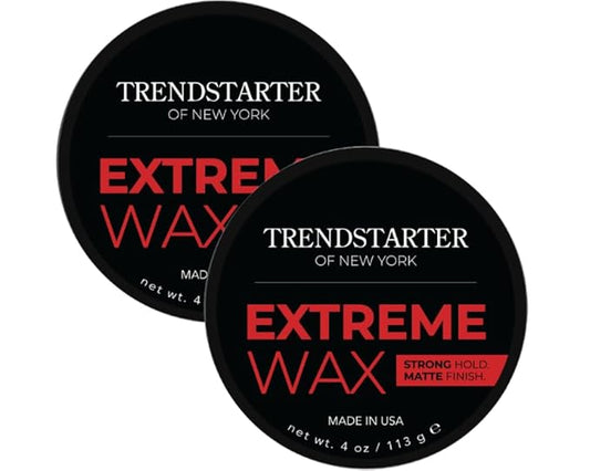 TRENDSTARTER - EXTREME (4oz) (PACK of 2) - Strong Matte Finish - Premium Water Based Flake-Free Styling Pomade for All Hair Types - All-Day Hold