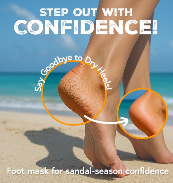 Original Derma Beauty Foot Mask 12 Pairs Moisture-Boosting Shea Butter Foot Masks Set Body Exfoliator Callus Remover Moisturizing Foot Mask Foot Bath Pedicure Supplies for Beauty & Personal Care