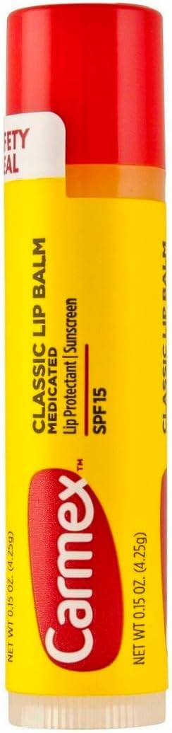 Carmex Everyday Protecting Lip Balm Stick, Original SPF 15, 0.15 ounces (Pack of 10)