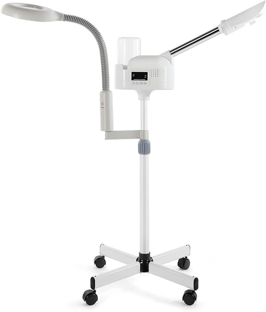 Professional 2 in 1 Facial Steamer Upgrade Esthetician Steamer with 5X LED Magnifying Lamp Beauty Salon Spa