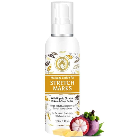Mom & World Massage Lotion For Stretch Marks -120ml - With Organic Olivates, Kokum & Shea Butter