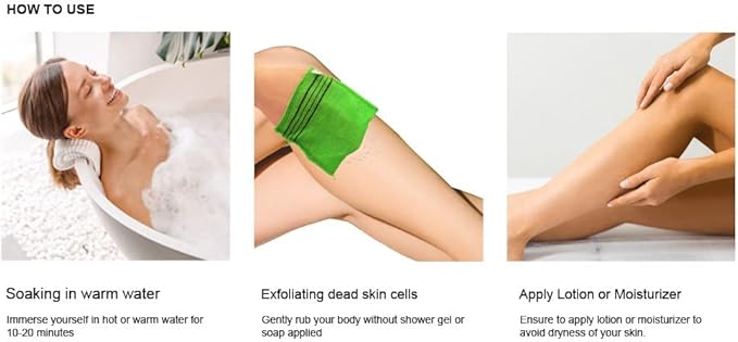 8 pcs Asian Exfoliating Bath Washcloth - Red & Green