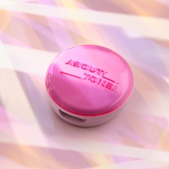 Glow Powder Pact 0.28oz - Shining Tone-Up Pressed Powder Compact with Mirror and Puff Natural Peach Pearl Shimmery Blur Finish Face Makeup Setting Finishing Transparent Sebum Control Vegan