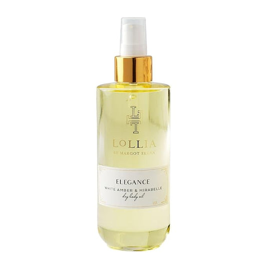 LOLLIA Elegance Dry Body Oil - White Amber and Mirabelle for Women - 6.8 oz Oil