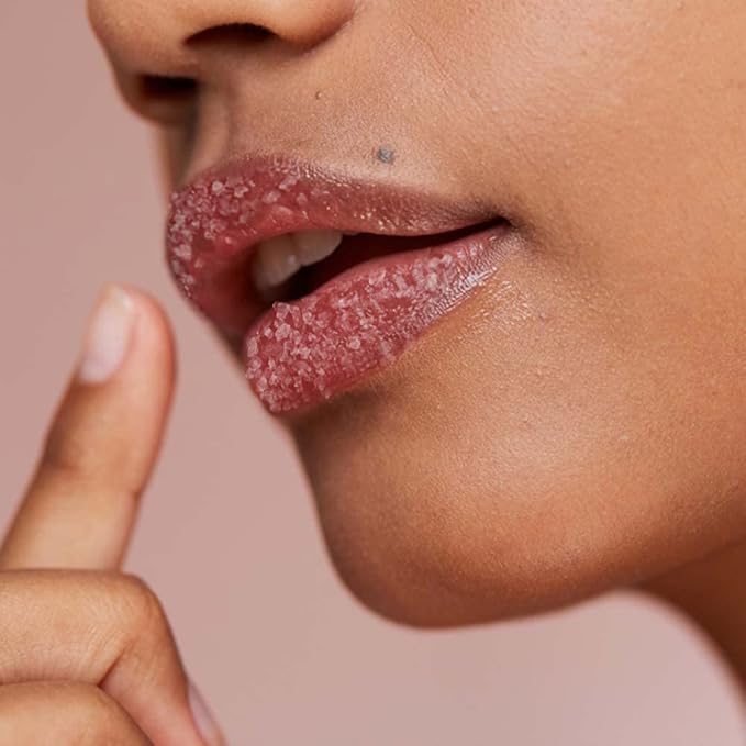 Lip Exfoliator Scrub and Lip Treatment - Gentle Lip Repair for Dry Cracked Lips and Lip Scrubs Exfoliator and Moisturizer - All Naturals Lip Brightening for Dark Lips (Cherry Honey)