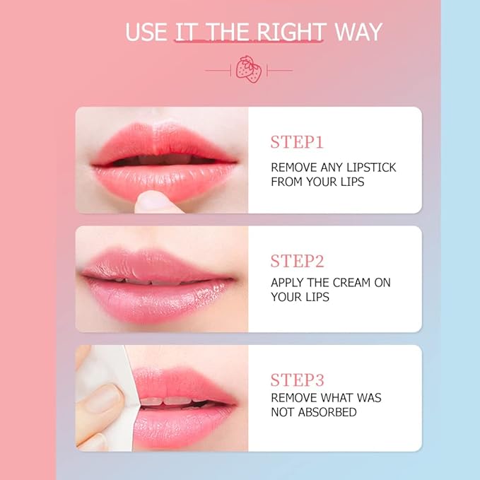 BIOAQUA Strawberry Fruit Moisturizing Lip Mask Hydrating Oil Dry Lips Repair Cracked Skin Cream 13g 0.46oz