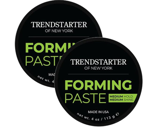 TRENDSTARTER - FORMING PASTE (4oz) (PACK OF 2) - Medium Hold - Medium Shine - Lightweight Water-Based Hair Pomade Cream - Flake-Free Hair Paste for All Hair Types