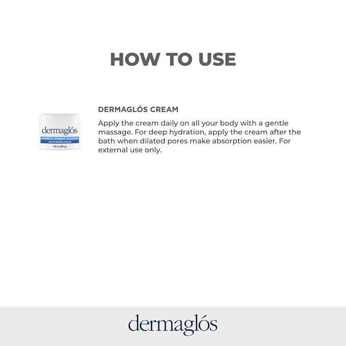 Dermaglos 2-pack Moisturizing Cream | Vitamin A (Retinoids), Vitamin E & Allantoin | Moisturizer for Wrinkles, Stretch Mark Prevention, Tattoo Aftercare, Scar cream, Anti-Aging | 1,76 oz