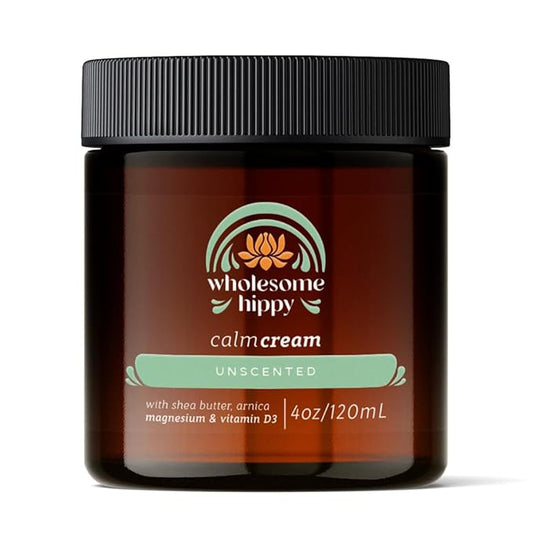 Calm Cream – Unscented Body Butter with Magnesium, Vitamin D3, Shea, Arnica & Turmeric – Vegan Hydrating Moisturizer for Sensitive Skin & Self-Care – 4oz