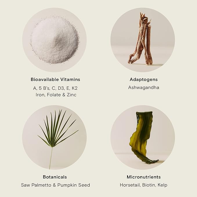 Moon Juice - SuperHair - Bottle (120 Capsules) - Hair Growth Vitamins - Multivitamins & Organic Ashwagandha - Reusable Glass Bottle - 3rd Party Tested - 100% Traceable - Vegan, Gluten Free, Non GMO