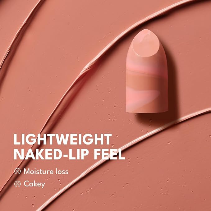 2PCS Marbled Matte Lip Stick Makeup - Velvety Finish | Naked-lip Feel, Full Coverage, D001+D003