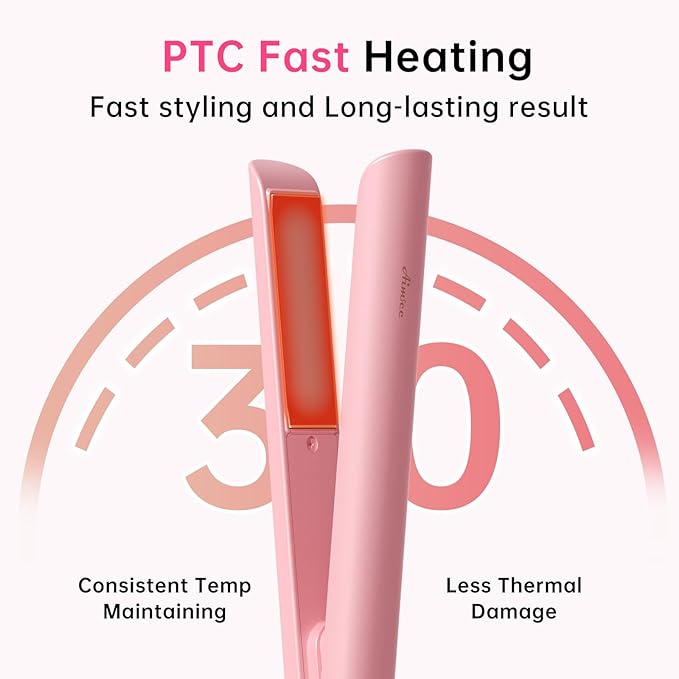 Mini Flat Iron 1 Inch Ceramic Mini Hair Straightener, Small Flat Irons for Short Hair, Curls Bangs, Dual Voltage for Travel,Dual Voltage for Worldwide Use