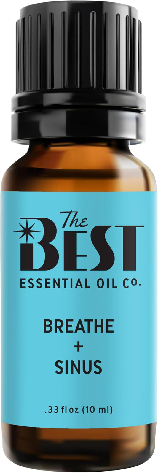 The Best Breathe + Sinus Essential Oil Blend- Premium Grade- 100% Pure & Natural for Aromatherapy, Diffuser, Spa, Massage, Air Freshener- 10 ml (.33 fl oz)