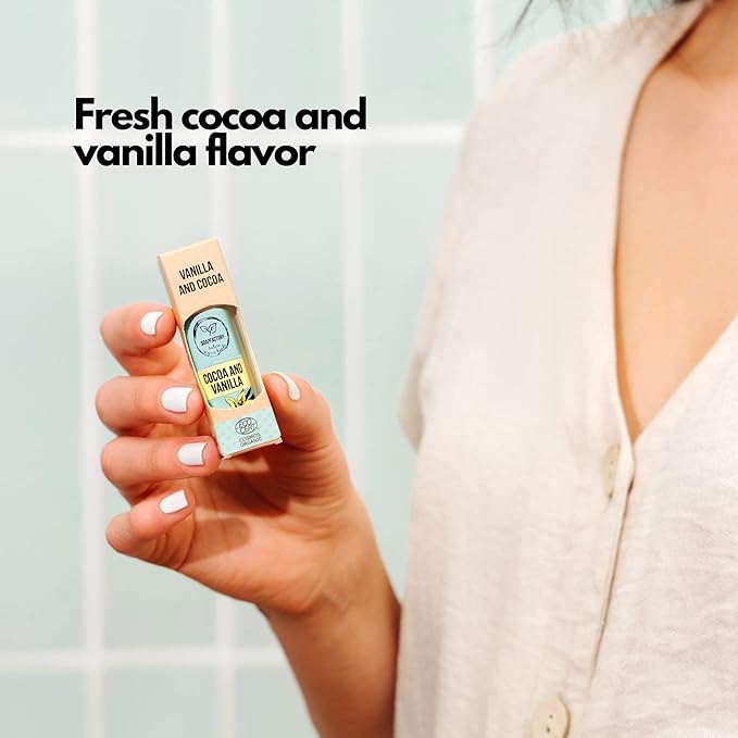 SoapFactory Natural Vanilla Lip Balm for Dry cracked Lips, Vegan, Organic Certified, Lip Care with Carnauba Wax for Women and Men, 0.17 ounce (Pack of 5)